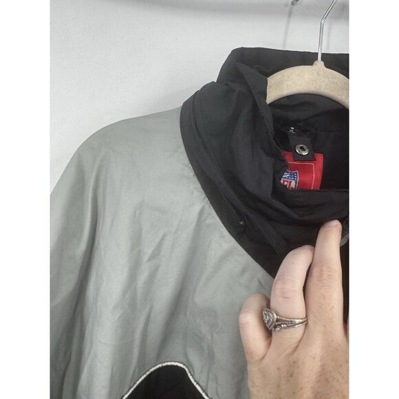 NFL Raiders Team Sports Nylon Jacket Men Large Gray Fan Merch Sportswear - Picture 6 of 11